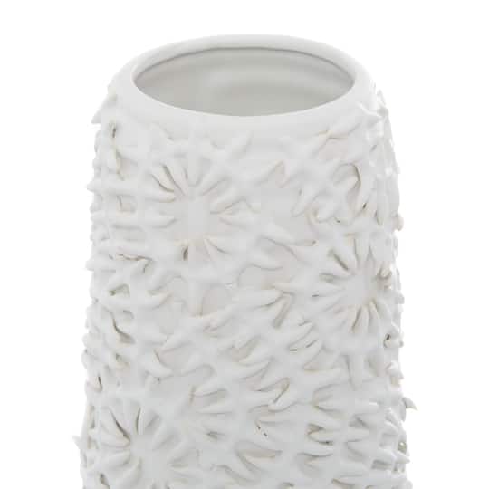 White Ceramic Contemporary Vase, 21" x 6" x 6"